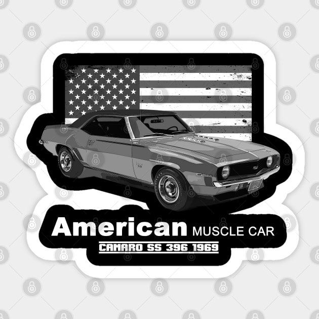 Camaro SS 396 American Muscle Car 60s 70s Old is Gold Sticker by Jose Luiz Filho